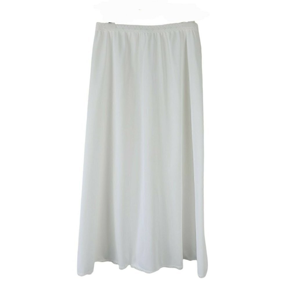 Vintage Kayser Half Slip White Sheer Nylon Tricot USA 1980's USA Lace Trim EUC